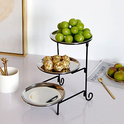 Greensen Frutero de Acero Inoxidable de Fruta de Acero Inoxidable de 3 Niveles Cesta Moderna de Almacenamiento de Refrigerios de Frutas de Múltiples Capas para Frutas, Refrigerios y