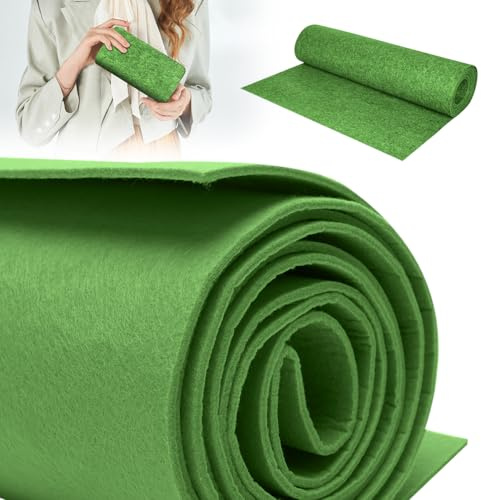 LUPATDY Tela de Fieltro Verde 30cm x 250cm, Rollo de Fieltro por Metros, 3mm de grosor, Tela de Fieltró Color Liso para Patchwork, Costura, Manualidades, Decoración