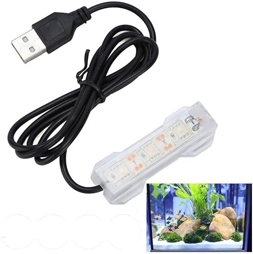 Nlinlin Blue Light Small Aquarium Led Light, Led Fish Tank Light for Freshwater Plants Aquarium Accessories, Fish and Aquatic Pet Supplies