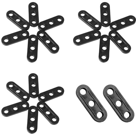 20Pcs Tent Guy Line Kit with Plastic Adjusters, Reflective Rope Tensioners for Camping, Outdoor Shelter & Tarp, Lightweight & Sturdy (Black)