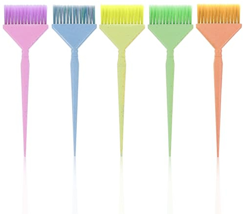 Elegaperma 5 Pcs Hair Dye Applicator Brush, Wheat Straw Hair Color Applicator Brush, Professional Hairs Coloring Brushes for Coloring Root Touch Up and DIY Hairs Treatment