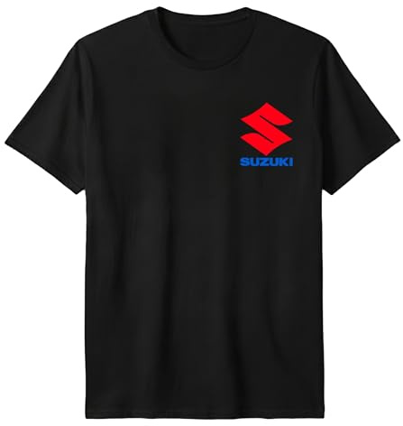 Genérico Camiseta Suzuki Logo Hombre Negra 100% Algodón Moto Biker (FR/ES, Letras, XL, Regular, Regular)