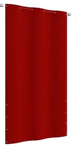 Protección visual para balcón, revestimiento de balcón, color rojo, 120 x 240 cm, tela Oxford, para jardín