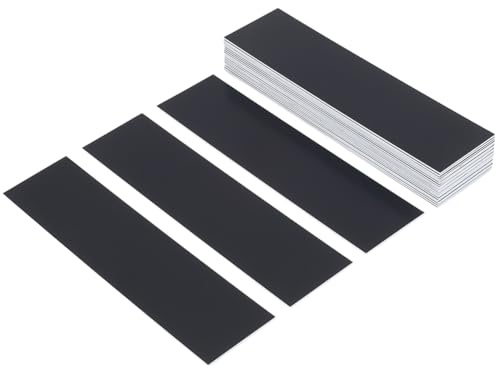FINGERINSPIRE 24 pcs Plaques Nominatives Vierges 20x5cm Plaque Nominative Gravée Vierge Étiquette Cadre Étiquette ABS Plastique Plaques Bureau avec Finition Noire pour Usage Professionnel Commercial