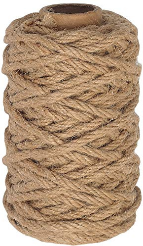 Vivifying Schnur, 30m 4mm 4-lagig Juteschnur, Kordel für Floristik, Geschenke, DIY, Dekoration, Bündel, Garten und Recyceln (Braun)