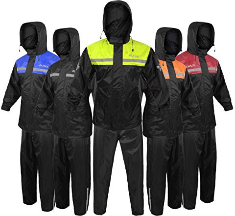 ALPHA CYCLE GEAR Regenanzug für Damen und Herren, Jacken, Hosenausrüstung, reflektierend, wasserdicht (Grün, Größe XXL)