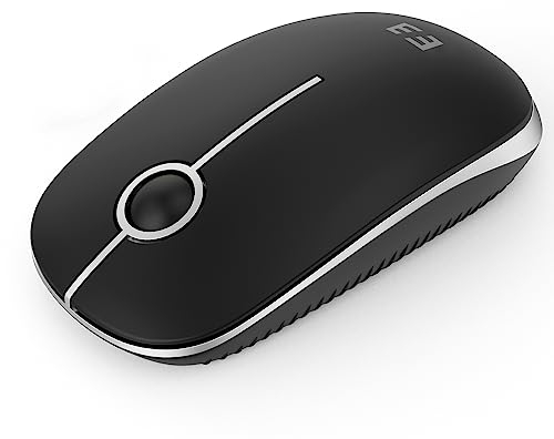 seenda Maus Kabellos, 2,4G Funkmaus mit 1600 DPI für PC/Laptop/MacBook/Linux, 3 Leise Tasten, Für Links- und Rechtshänder, 18 Monate Akkulaufzeit, Schwarz und Silber