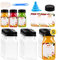 12pcs 4oz Mini Plastic Juice Bottles with Caps for Juicing & Smoothies, Reusable Empty Clear Bottles with Label, Funnel and Brush, Bulk Beverage Drink Containers with Lids for Mini Fridge, Milk, Water