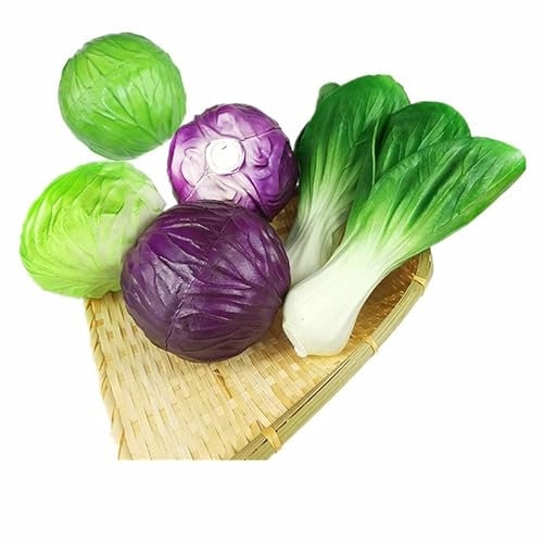 Bo Wawa 2 Stück Kunstgemüse-Obst-Modell, künstliches Kohl, Restaurant, Bauernhaus, Möbel, Dekorationsfolie und Fernseher-Requisiten (gemischt)
