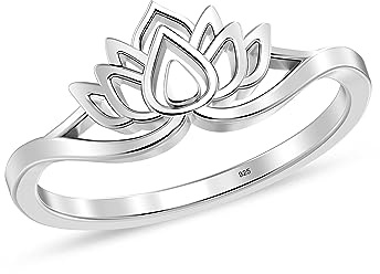 LeCalla 925 sterlingsilver premium kronringar för kvinnor | lätta minimalistiska armbandssmycken | flätade hjärtringar | vigselring | förlovningsringar för kvinnor, Sterlingsilver, Ingen ädelsten