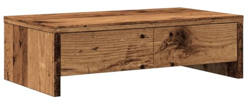 vidaXL Skärmställ med lådor åldrat trä 50x27x15 cm konstruerat trä