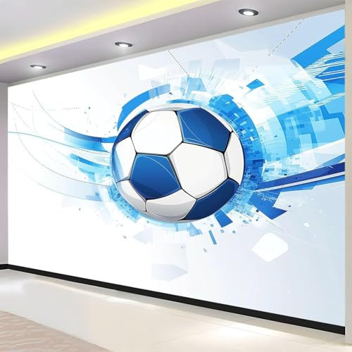 Luowenji Papier Peint Panoramique Football 250x175 cm 3D Papier Peint Intissé Garçon Adolescent Photo Trompe l'oeil Poster Grand Mural Salon Chambre Enfant Chambre Décoration Murale a.1947