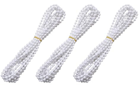 Luanxu 2.5 Meters Continuous Blind Chain-POM- Drop 49”- for Roller Roman Venetian Honeycomb Vertical Shade, Roller Shade Chain, Endless Blinds Beaded Chain (3 Pack)