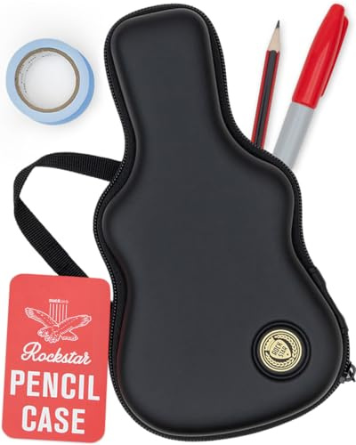 Suck UK - Estuche para lápices de guitarra negro | Regalos para niños y hombres | Soporte novedoso de suministros de papelería