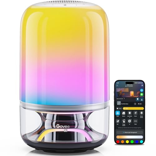 Govee Lámpara de mesa 2 Pro con sonido de JBL (sin adaptador), lámpara de noche con altavoz Bluetooth, sincronización de música y luz, 16 modos de música y más de 100 modos de escena