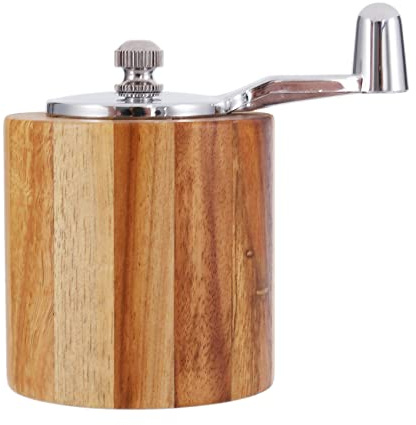 Nihcora Molinillo de Pimienta, Molinillo de Pimienta de Madera con Manivela Manual con Manejar CláSico y Rotor de CeráMica Ajustable