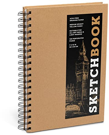 Sketchbook (basic medium spiral Kraft) (Sterling Sketchbook series): Volume 16: Acid-Free Quality Paper (128 pages)