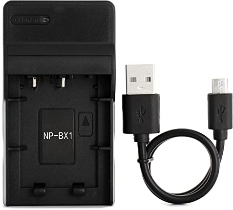 Norifon NP-BX1 USB Caricatore per Sony Cyber-shot DSC-RX100, DSC-RX100 II, DSC-RX100 III, DSC-HX90V, DSC-WX350, DSC-WX500, HDR-AS15 Fotocamera e Altro