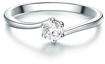 Trilani Plata de ley 925 Circonita Solitario