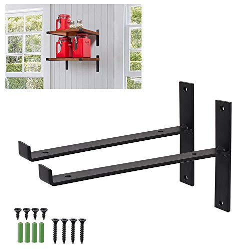 DIYH 2 Pcs WandhalterungRegal Metall Schwarz 30cm - Schwerlastwinkel Für Die Wand - Winkel Wandhalter Gusseisen Antik Regalträger - Regalhalter Regalwinkel Für Keller