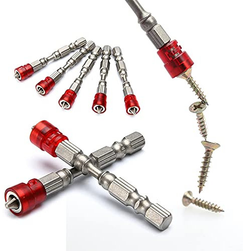 WMLBK 5PCS 65mm PH2 Insert Magnetic Screw Driver Bit-Screw Driver Drill Kit- S2 Steel Cross Screw Head Magnetic Screwdriver-Chrome Steel Drywall Magnetic Screwdriver