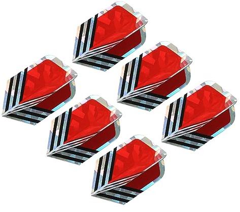 PATIKIL Slim Dart Flights, 6 Pack PET Unique Design Dart Accessories for Steel Tip Dart and Soft Tip Darts, Red-Orange