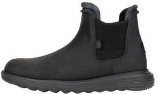 HEYDUDE herr Branson ClassicKänga | Vattenavvisande läderyttermaterial i Chelsea-stil, slip-on-design, skumsula och gummisula med bra grepp