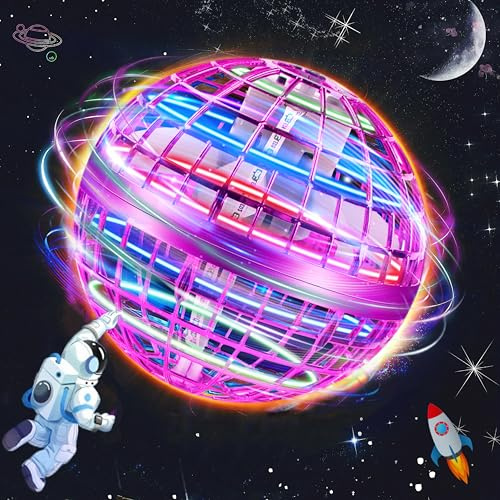 OKPOW Cosmic Fly Ball Boomerang Hover - 2025 Galaxy Ball Flying Orb Cosmic Flyball Toy with Colorful Lights USB Rechargeable Hand Controlled - Cool Stocking Stuffers for Kids Ages 6–12 Boys & Girls