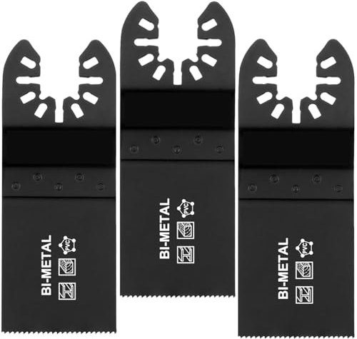 PAYA Multitool Sägeblätter Oszillierende Klingen E-cut Zubehör Bi-Metall sägeblatter zum Universal Schnellwechsel Schneiden von Metall, Trockenbau, Holz und PVC, 3tlg HP24