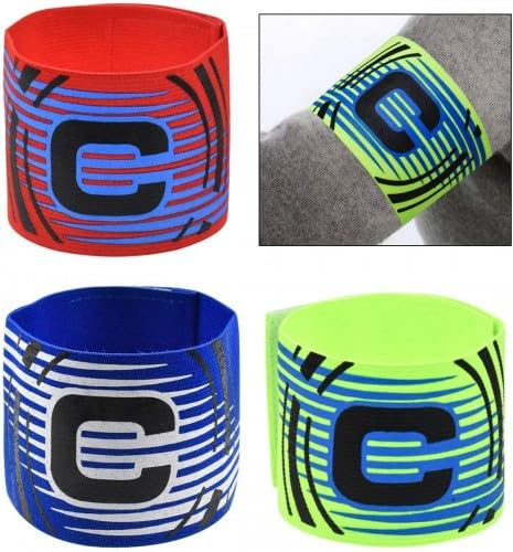 Gudalea 3 Pcs Captain's Armbands, Football Captain's Armband, Multicolor Adjustable Sports Arm Band, Football Junior Captains Armband, for Adults Children