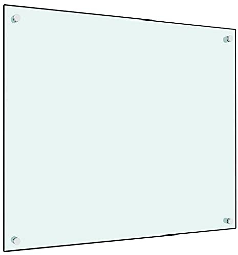 AUVYI Küchenrückwand aus Hartglas 70x60 cm Weiß Spritzschutz Glas Herd Spritzschutz Küche Glas Hinter Herd Küchen Wandschutz Glasplatte Küche