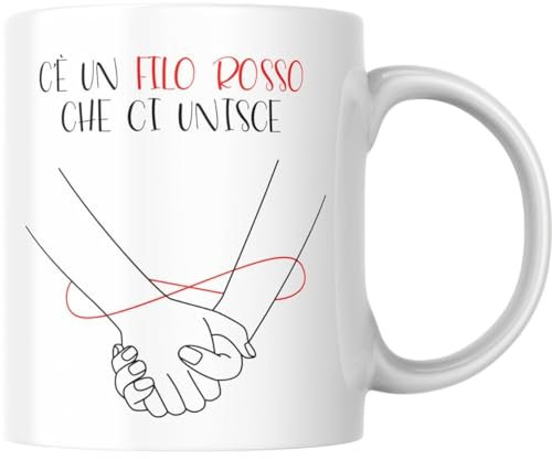VARZI Taza de San Valentín Hay un hilo rojo que nos une - Ideas de regalos de aniversario originales para él/para ella/niños/novios 1956