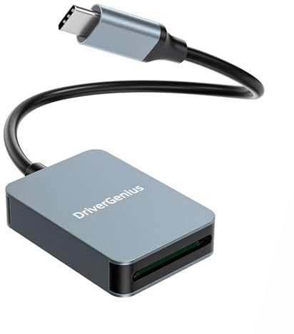DriverGenius ProRead V9 | Lecteur de Cartes USB-C UHS-II/SD4.0 - Solution V90/V60 Haute Vitesse (SD/SDXC) - Compatible avec Appareils Reflex/Hybrides, PC/Mac/Linux/Android (Métal, U3CR01-III)