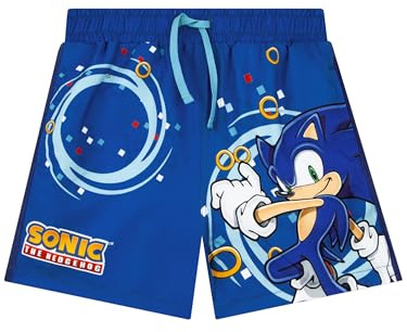 Sonic The Hedgehog Bañador Niño, Bañador Natacion Niño, Shorts De Baño Sonic, Bañadores Boxer para Playa Y Natación Niños, Azul 5-6 años