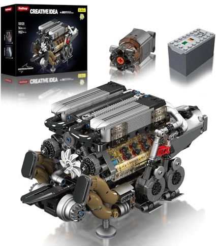 Sosuy Kit Motorizzato W16 per Adulti e Ragazzi, Motore Elettrico, Replica Ultra-Realistica, Set da Esposizione per Collezionisti, Giocattolo STEM per Bambini 8+, 952 Pezzi