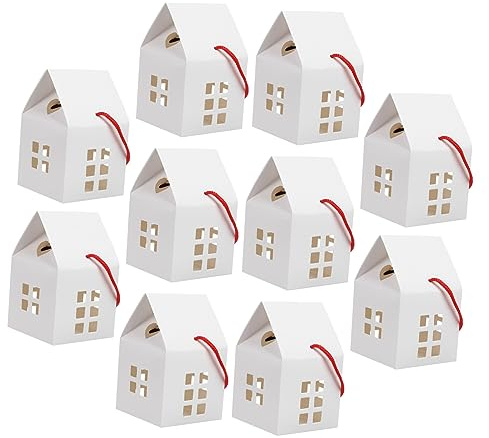 HIAKDOFT 10pezzi Scatole Carta Forma Casetta Con Manico Contenitori Snack Piccoli Per Regali e Dolci Packaging Regalo Pratico Ed Elegante Per Feste e Party