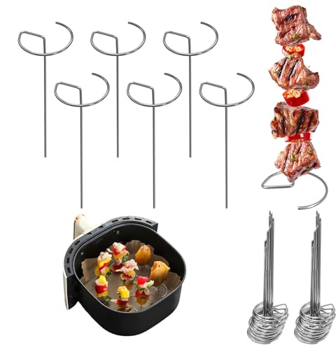 Brochetas barbacoa 40 Piezas, Pinchos BBQ Reutilizables de Grado Alimenticio, Soporte Colgante Para Brochetas Kebab, Inoxidable Diseño Independiente Accesorios Para Horno Freidora de Aire