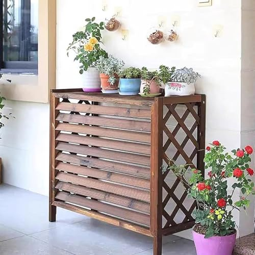 Wooden Composter Bin Outdoor Privacy Screen Panels - 4 Panels for Trash Can and Pool Equipment Enclosure, Ideal for Garden and Yard Use