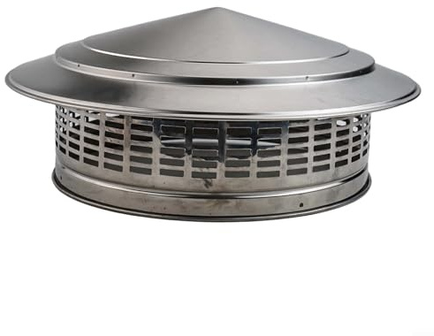 HanOaki Capuchon de cheminée pour toit de cheminée - Housse de protection contre la pluie - Capot d'échappement extérieur - Argenté (300 mm)