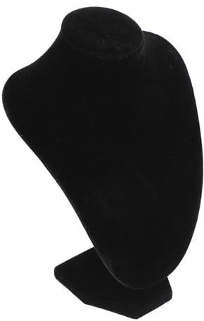 Tofficu Porta Joyas Busto de Terciopelo Negro de 20 CM, Soporte Organizador para Collares y Colgantes, Adecuado para Uso en Vitrinas y Presentaciones