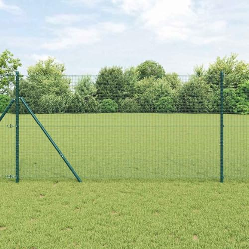 Tonture Recinzione metallica saldata verde, robusto elemento di recinzione in metallo, 5000 x 100 cm, resistente alle intemperie, recinzione da giardino per terrazza e giardino anteriore