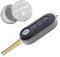 Jongo - Guscio Chiave con Lama Compatibile con Fiat 500, 500L, Bravo, Doblo, Panda, Punto, Stilo, Lancia Musa | con Batteria Maxell CR2032 | Custodia Chiave Telecomando Auto 3 Pulsanti