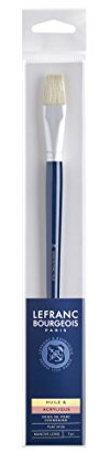 Lefranc Bourgeois Pincel de Cerda - Gama Calidad Fine, Mango Largo, Pincel plano Nº24