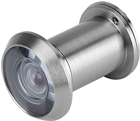 GOTOTOP 22mm 220 ° HD visionneuse de Porte Judas Grand Angle de Vision avec Couvercle de confidentialité Robuste Accessoires de Porte antivol en Verre Optique en cuivre(Argent brossé)