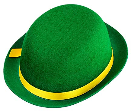 W WIDMANN MILANO Party Fashion 16804 - Clown-Hut, Grün-Gelb, Melone aus Filz, Hut, Mütze, Kostüm, Karneval, Mottoparty
