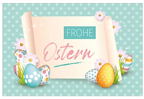 Merz Designkarten 6 Premium Osterkarten mit Umschlag (Klappkarten) 12x18cm, Karte Grußkarte für Ostern Ostergrußkarten schönem Ostermotiv Frohe Ostern, Ostergrüße Grußkarten im Set, Bunt