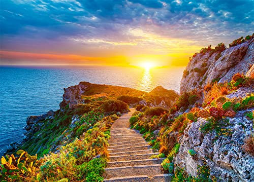 Cape Milazzo Jigsaw Puzzles for Adults 1000 Piece Island Sicilia 1000 Piece Jigsaw Puzzles for Adults Gifts