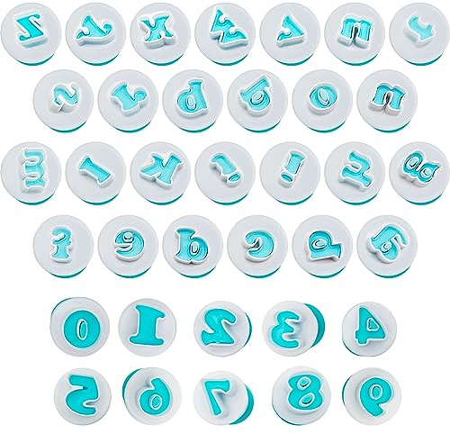 Juego de 26 cortadores de galletas con sello de galletas, letras del alfabeto, fondant, pasteles, galletas, forma de letras, letras del alfabeto, herramienta para tartas (forma de letra inferior con