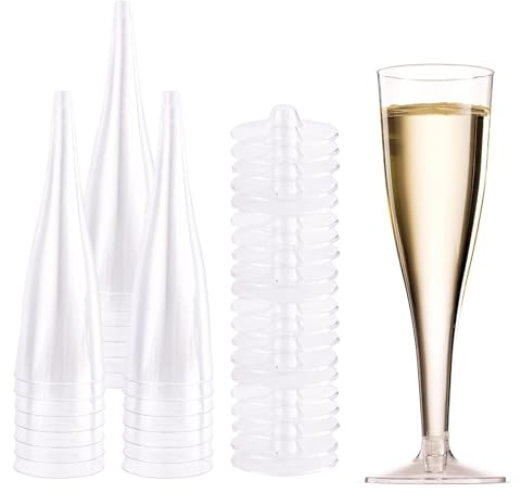 ACONDE 20 Stück Sektgläser, 175mm Champagner Gläser, Durchsichtige Champagnergläser, Champagnergläser, Sektkelch Sektflöten, Sektglas, für Hochzeiten,Geburtstage & Partys