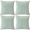 Ci & Ci 4er Set Boho Deko Kissenbezug 40x40 cm, Aqua Kissen Sofakissen Dekokissen Zierkissen, Flauschig Kissenbezüge Kissenhülle für Sofa Couch